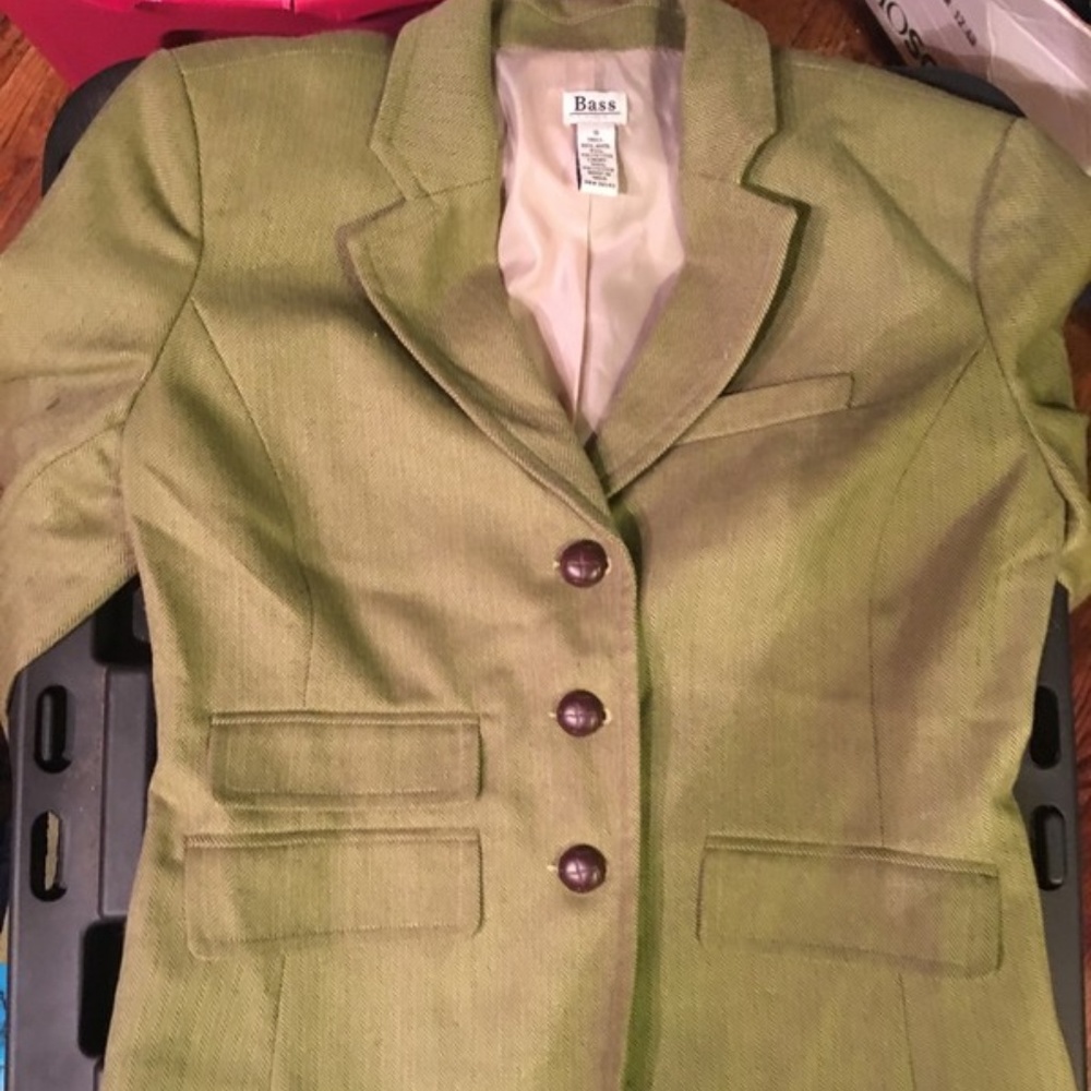 Bass women's green blazer size small vintage